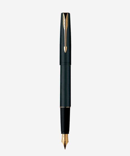 Parker Frontier Matte Black Gold Trim Fountain Pen PS1002033