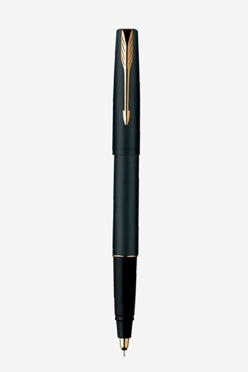 Bút dạ bi Parker Frontier Matte Black Gold Trim Rollerball Pen PS1002032