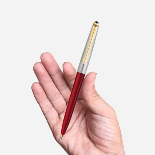 Parker Galaxy Stainless Steel Gold Trim Ball Pen - Red Body 9000019217