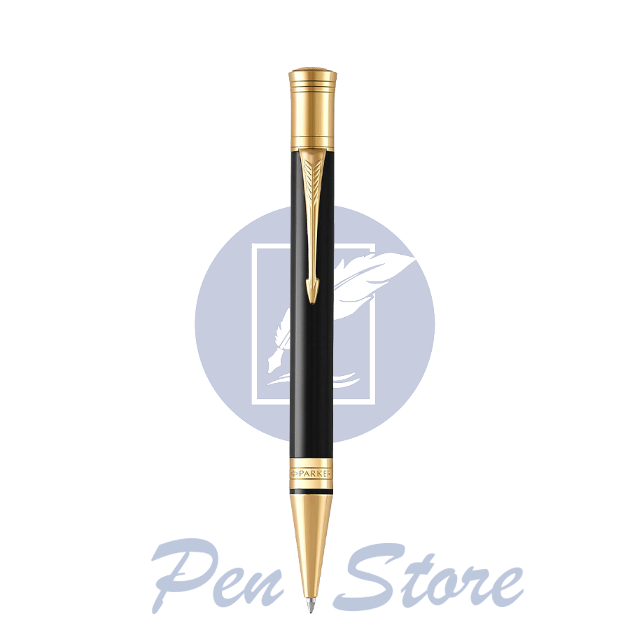 Bút Parker màu đen cài vàng bản Parker Duofold Classic Black GT Ballpoint Pen 1931386.